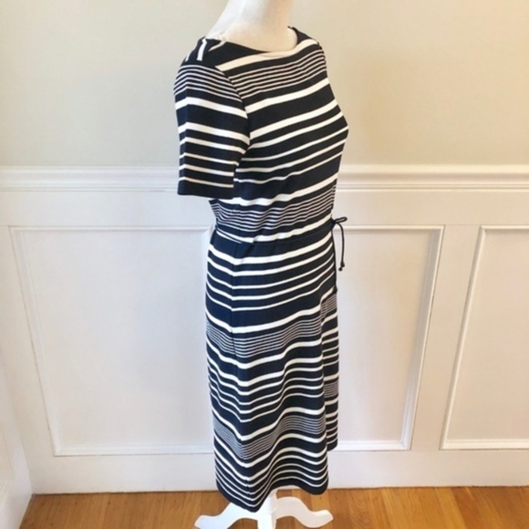 Sade New York Chenin Stripe Midi Dress Navy Dress 6 - Picture 2 of 5